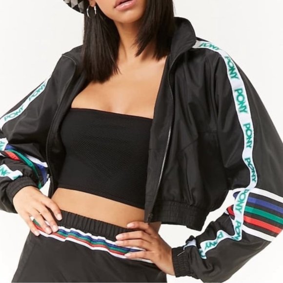 Forever 21 Jackets & Blazers - NWT Forever21 x Pony Black Windbreaker Jacket L